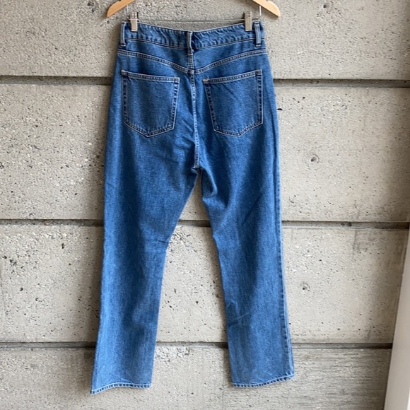 H&M Ladies Straight High waist Jeans Denim Blue Wash - Picture 10 of 10